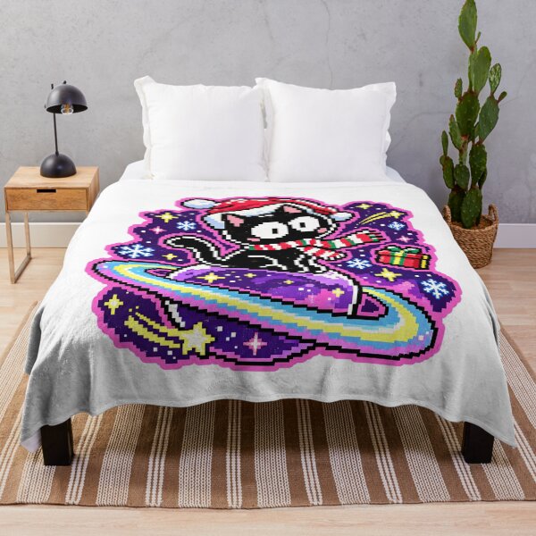 Item preview, Christmas Cat in Space Pixel Art Holiday designed and sold by DesignArtist.ia.