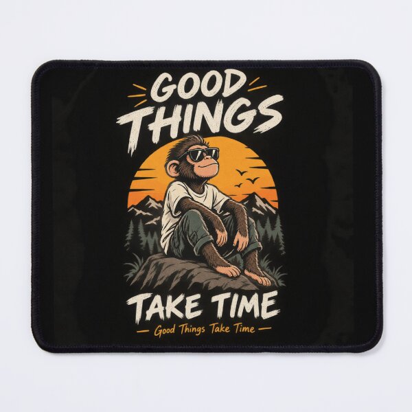 Item preview, Good Things Take Time – Vintage Chill Monkey Sunset Graphic designed and sold by LatestDesign95.