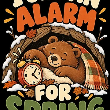Imagen de la obra Funny Hibernation Bear - I Set An Alarm For Spring de MOTIFOLK