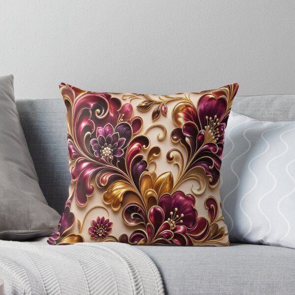 Item preview, Elegant Art Nouveau Gold Floral Butterfly Pattern designed and sold by Breezes-of-Ida.