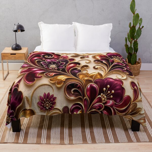 Item preview, Elegant Art Nouveau Gold Floral Butterfly Pattern designed and sold by Breezes-of-Ida.