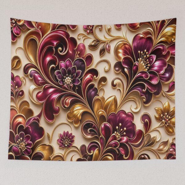 Item preview, Elegant Art Nouveau Gold Floral Butterfly Pattern designed and sold by Breezes-of-Ida.
