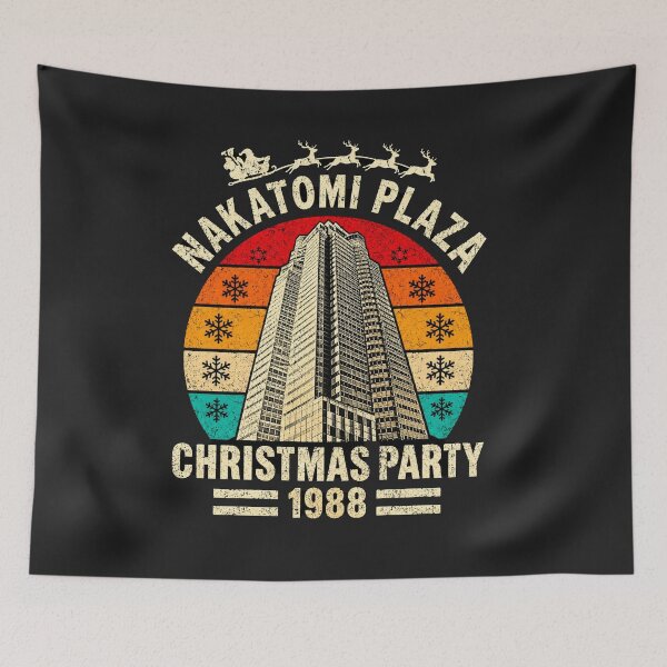 Aperçu de l'œuvre Fête de Noël de Nakatomi Plaza 1988 – Film d'action rétro créée et vendue par TSHIRTprject.