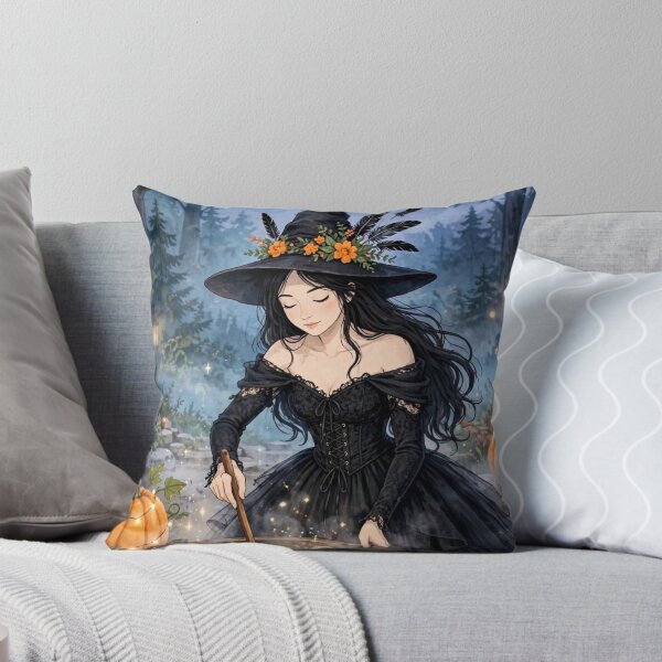 Item preview,  The Witch Brewing a Mysterious Potion. designed and sold by DibujandoPorfa.