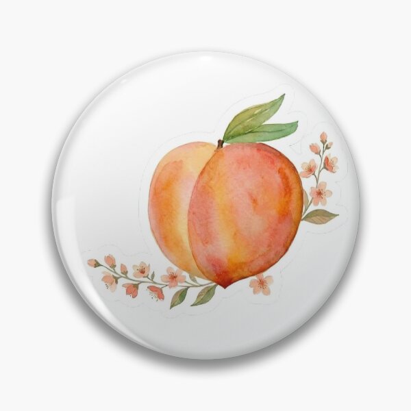 Item preview, Sweet Watercolor Peach Fruit Floral Sticker designed and sold by Y&M.