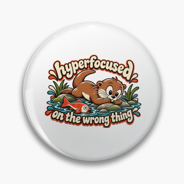 Item preview, Hyperfocused On The Wrong Thing Otter Sticker - Funny ADHD Meme designed and sold by VYBEHAUS.