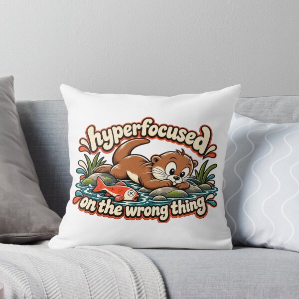 Item preview, Hyperfocused On The Wrong Thing Otter Sticker - Funny ADHD Meme designed and sold by VYBEHAUS.