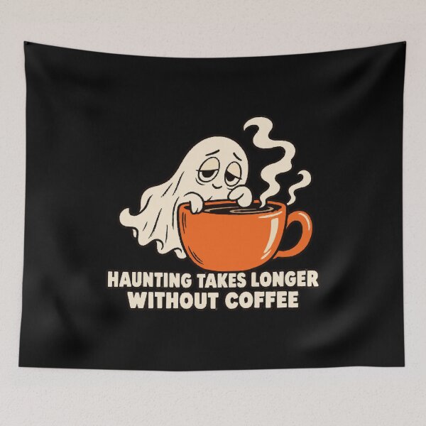 Item preview, Haunting Takes Longer Without Coffee Sleepy Ghost Halloween Humor designed and sold by ThreadQuirk.
