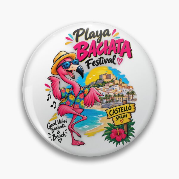 Item preview, Playa Bachata Festival Castelló Spain Cool Flamingo Dance T-Shirt designed and sold by Sushikidsntoddlers.