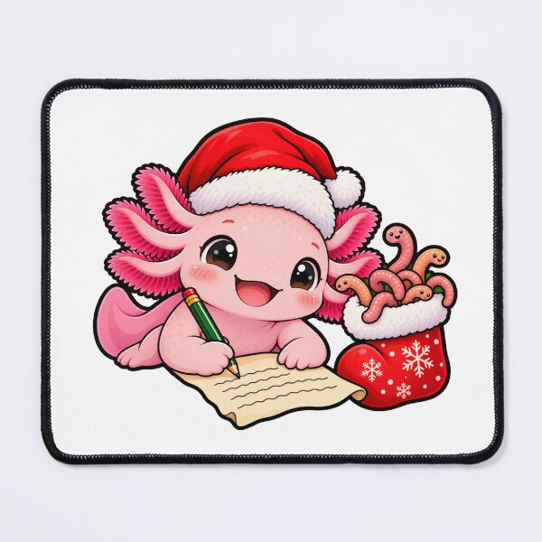 Item preview, Christmas Axolotl Writing Santa Letter Cute Holiday designed and sold by WeirdlyMild.
