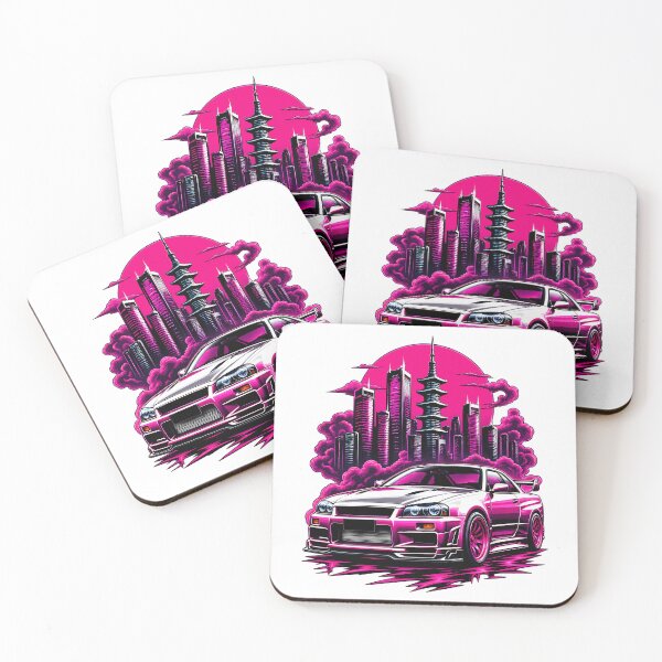 Item preview, Neon Tokyo Street Racer – Japanese Tuner Car Cyberpunk Art designed and sold by TomxDesign.