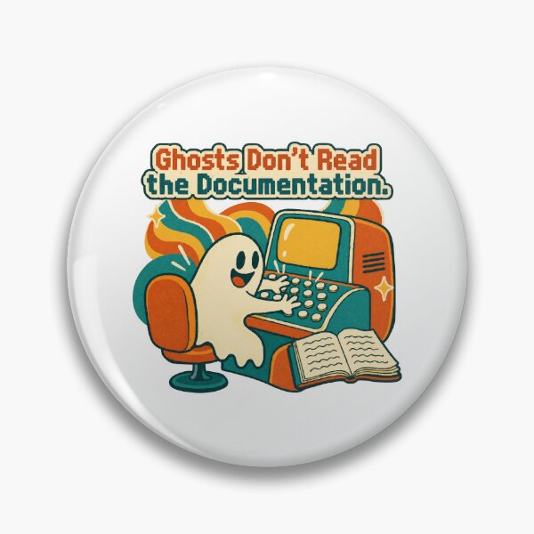 Item preview, Ghosts Don't Read the Documentation Retro Programmer Halloween designed and sold by ThreadQuirk.