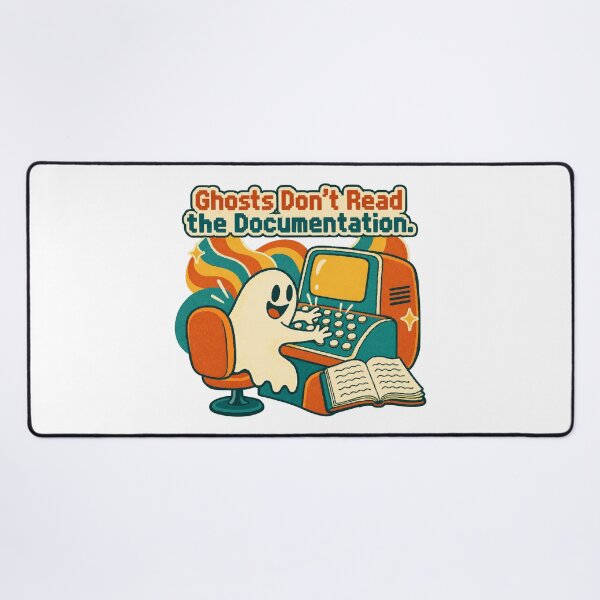 Item preview, Ghosts Don't Read the Documentation Retro Programmer Halloween designed and sold by ThreadQuirk.
