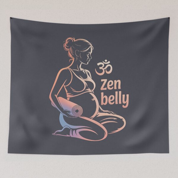 Item preview, Zen Belly Orange Blue Vivid Gradient Om Piece designed and sold by 108stillness.