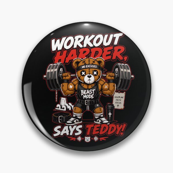 Item preview, Funny Gym Shirt Workout Harder Teddy Bear Fitness Motivation designed and sold by Simon-art-land.