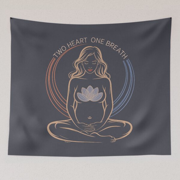 Item preview, Two Heart One Breath Beige Blue Lotus Chest designed and sold by 108stillness.