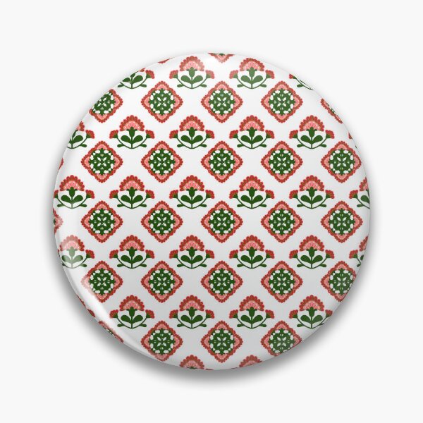 Item preview, Folk Style Carnation Geometric Floral Pattern designed and sold by DILMIK..