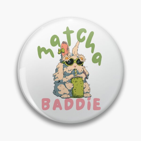 Item preview, Matcha Baddie Cute Bunny Drinking Iced Latte | Soft Girl Aesthetic designed and sold by kuwagatamushi.