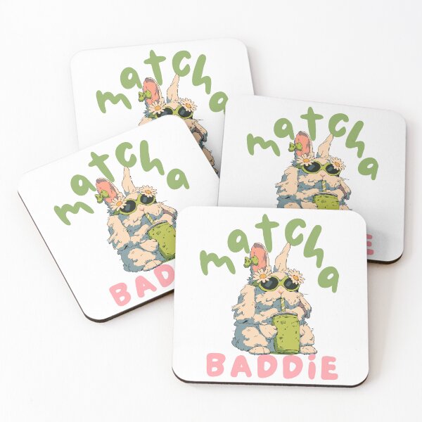 Item preview, Matcha Baddie Cute Bunny Drinking Iced Latte | Soft Girl Aesthetic designed and sold by kuwagatamushi.