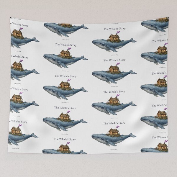 Item preview, The Whale’s Story – Magical Cosmic Whale and Fantasy Cottage designed and sold by tenstoriesshop.