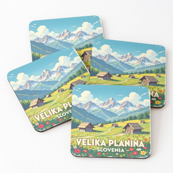 Item preview, Velika Planina Slovenia – Vintage Shepherd Huts Travel Poster designed and sold by LSVart.