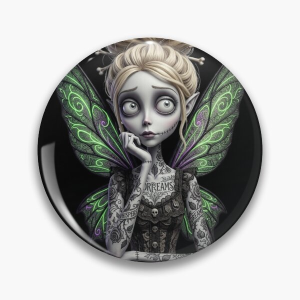 Item preview, Gothic Tattooed Fairy - Spooky Dark Fantasy Fairy Girl designed and sold by MysticalSister.