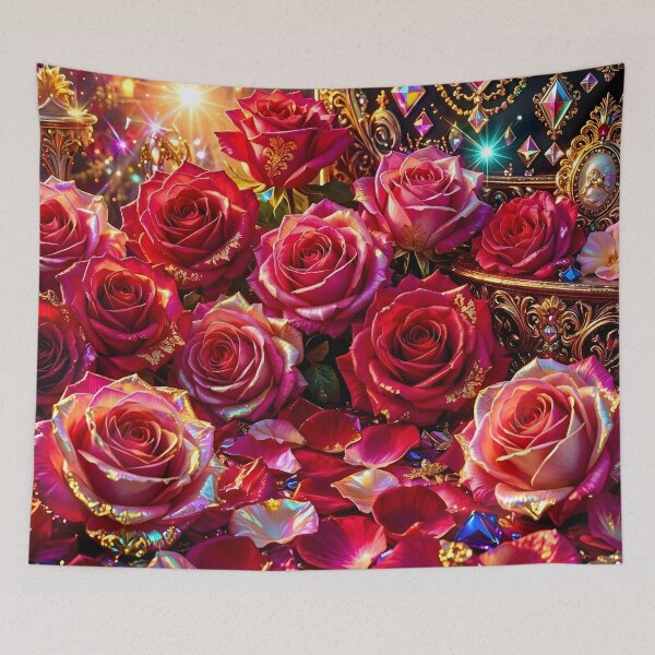 Item preview, Elegant Gold Royal Roses and Jeweled Petals Design designed and sold by Sybille-Yates.