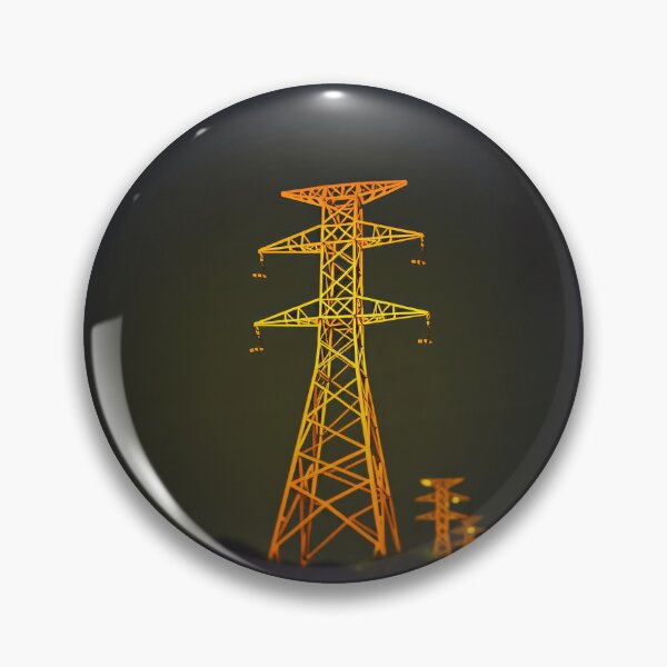 Item preview, Electricity Pylon Glowing Amber AI Art designed and sold by Pylon-Bureau.