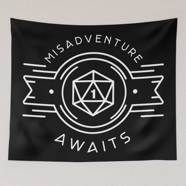 Item preview, Funny Misadventure Awaits with D20 Dice - Tabletop RPG Addict designed and sold by pixeptional.