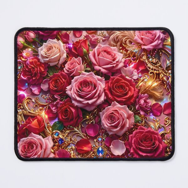 Item preview, Elegant Gold Royal Roses and Jeweled Petals Design designed and sold by Sybille-Yates.