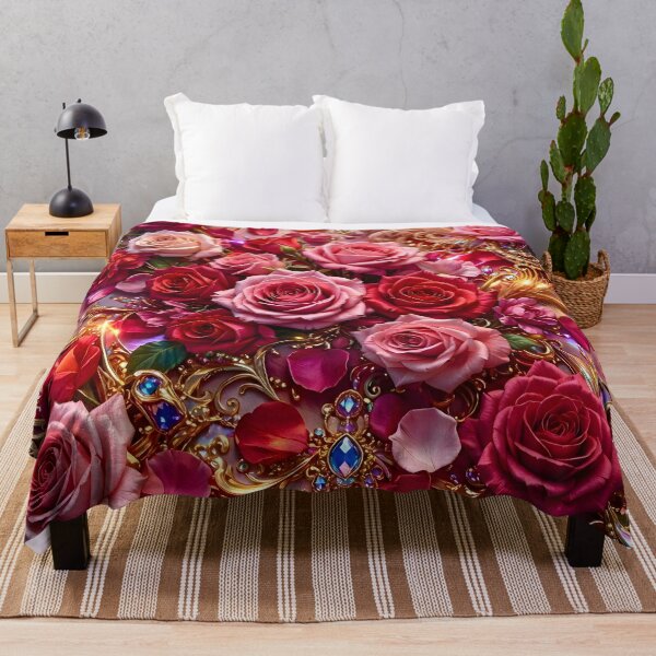 Item preview, Elegant Gold Royal Roses and Jeweled Petals Design designed and sold by Sybille-Yates.