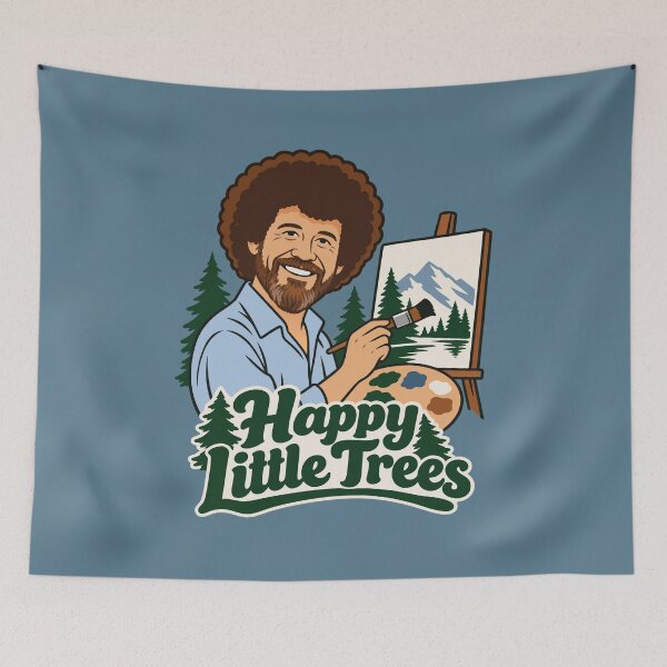 Item preview, Bob Ross Happy Little Trees Nature Painting designed and sold by karamram.