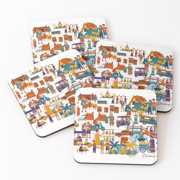 Item preview, Chiang Mai Northern Thailand Travel Map  with Landmarks and Culture designed and sold by maewjpho.
