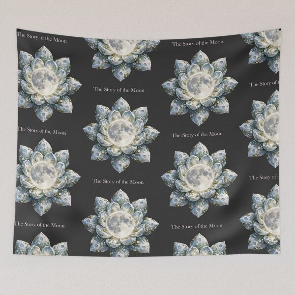 Item preview, The Story of the Moon – Celestial Floral Moon, Botanical Fantasy Art designed and sold by tenstoriesshop.