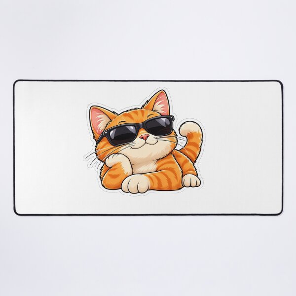 Item preview, Cool Cat Sunglasses Sticker - Cute Orange Tabby Decal designed and sold by VYBEHAUS.