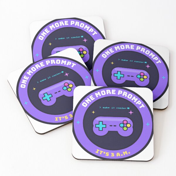Item preview, One More Prompt – It's 3 AM Vibe Coder Gamer Badge designed and sold by Acta Diurna Supply.