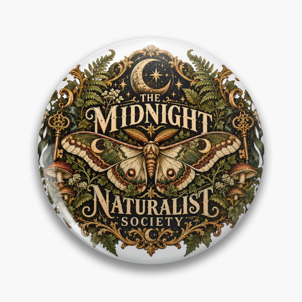 Item preview, The Midnight Naturalist Society - Gothic Moth Cottagecore Emblem designed and sold by Neurospicy Trolls.