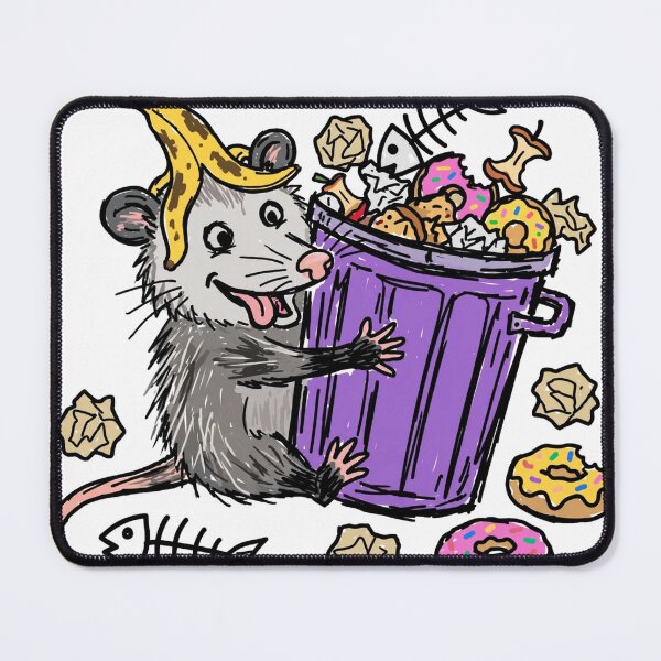 Item preview, Happy Opossum Hugging a Trash Can Full of Donuts designed and sold by Wild Shades.