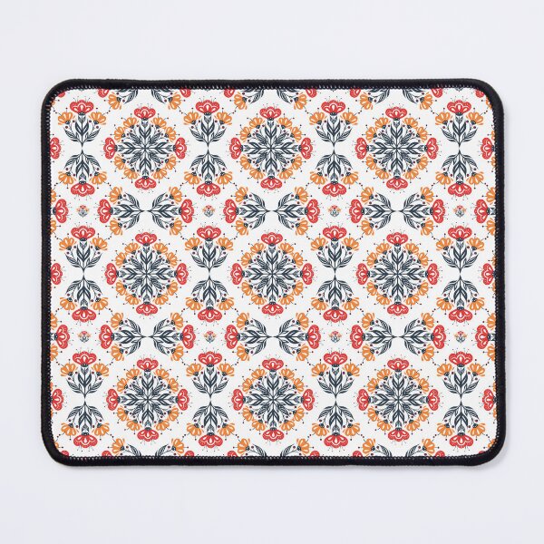 Item preview, Folk Art Floral Mandala Pattern in Red and Orange designed and sold by DILMIK..