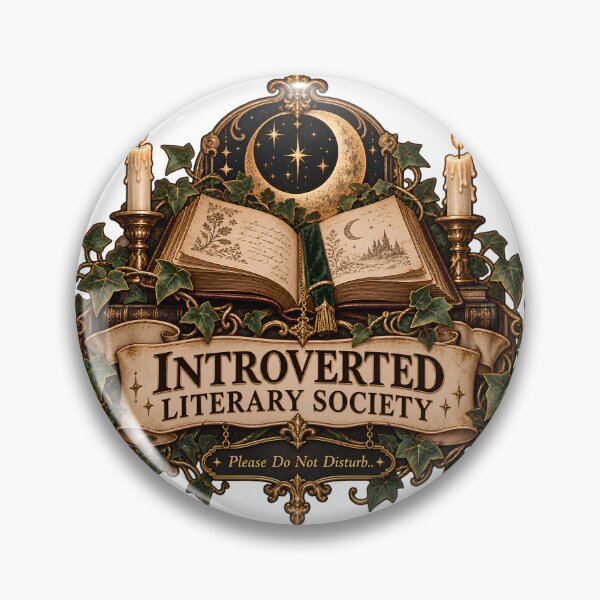 Item preview, Introverted Literary Society - Please Do Not Disturb - Bookish Dark Academia Emblem designed and sold by Neurospicy Trolls.