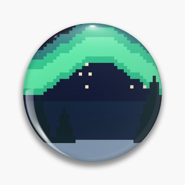 Item preview, Pixel Art Northern Lights Over a Frozen Lake designed and sold by pixelbypixelart.