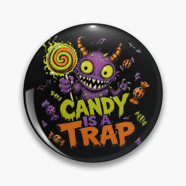 Item preview, Candy Is a Trap Halloween Monster – Funny Spooky Candy Design designed and sold by Thompika.