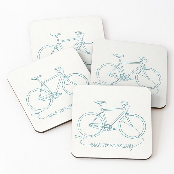 Item preview, Minimalist Teal Bike To Work Day Art designed and sold by Michaelragheb.