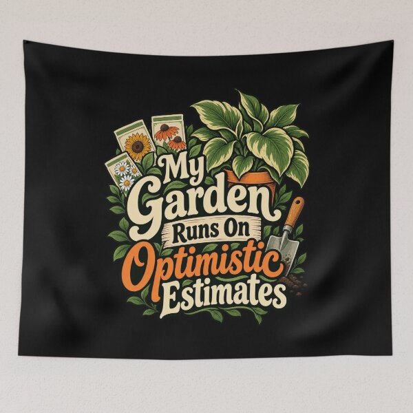 Item preview, My Garden Runs On Optimistic Estimates designed and sold by Good Mood Foundry.