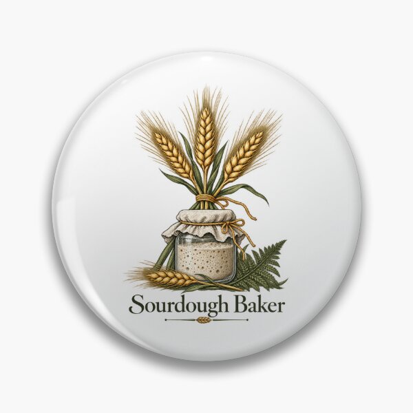 Item preview, Sourdough Baker Emblem | Cottagecore Wheat Botanical | Home Baker Gift designed and sold by Brackenlume Studio.