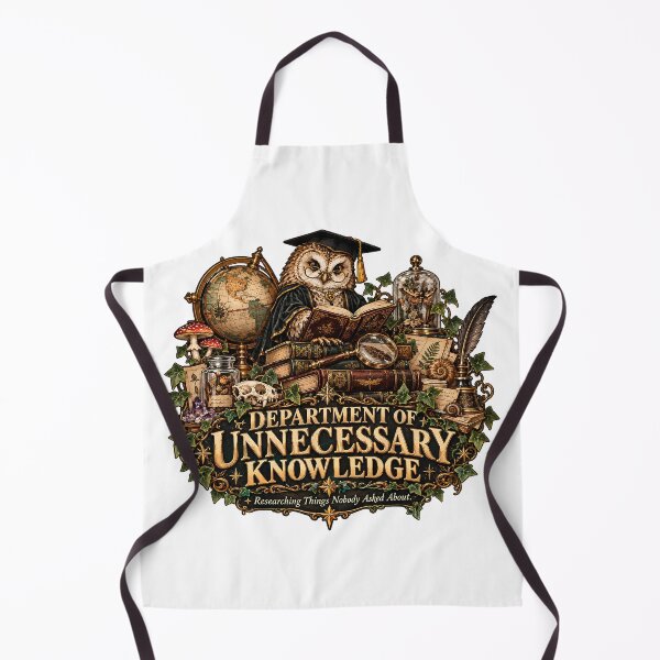 Item preview, Department Of Unnecessary Knowledge - Funny Owl Professor Dark Academia Emblem designed and sold by Neurospicy Trolls.