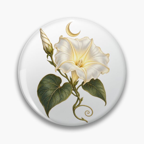 Item preview, Moon Garden Flower | Moonflower Botanical Art | Night Gardener Gift designed and sold by Brackenlume Studio.