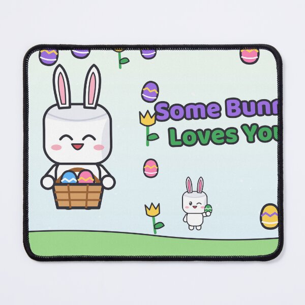 Item preview, Some Bunny Loves You - Cute Easter Marshmallow Pip with Egg Basket designed and sold by BiMood.