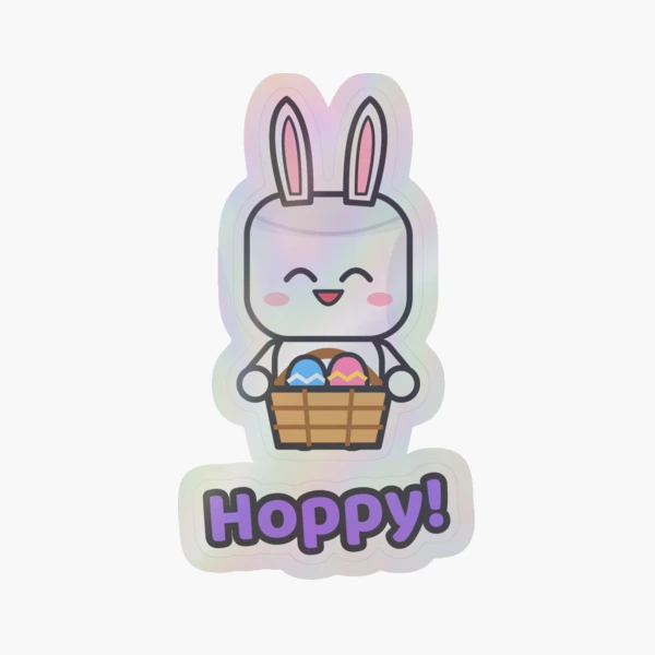 Some Bunny Loves You - Cute Easter Marshmallow Pip with Egg Basket — Sticker by BiMood