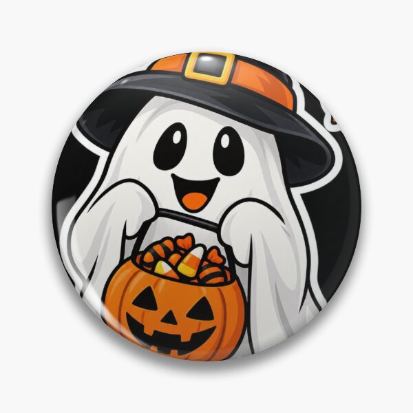 Item preview, Cute Halloween Ghost with Candy Pumpkin designed and sold by ser-Ile.